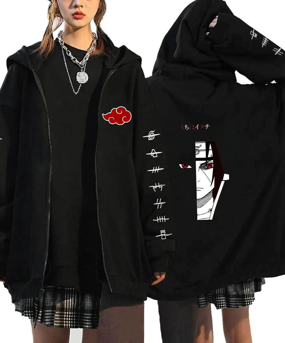 Autumn Zip Up Jacket Anime Naruto Figures Sweatshirt Men Women Plus Size Casual Clothing Harajuku Coat Halloween Gifts