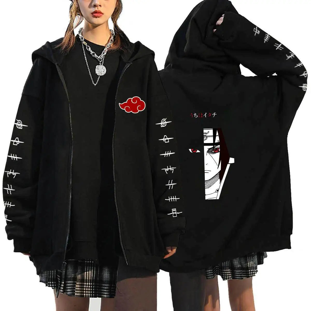 Autumn Zip Up Jacket Anime Naruto Figures Sweatshirt Men Women Plus Size Casual Clothing Harajuku Coat Halloween Gifts