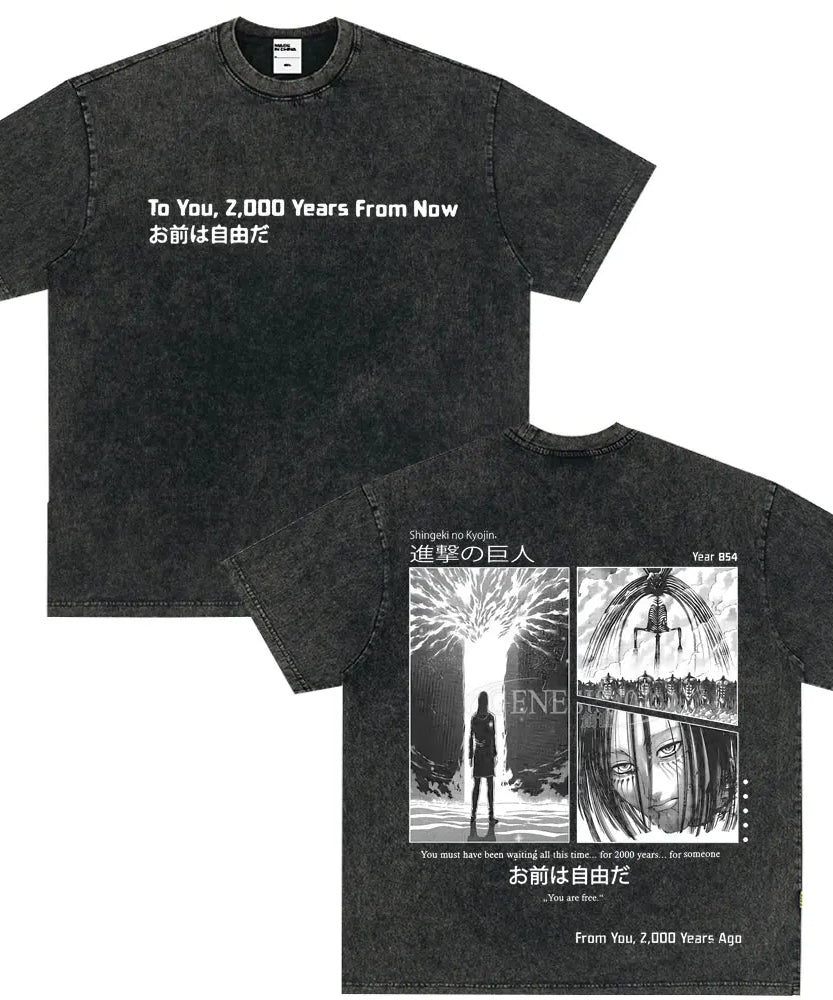Summer Wears Anime Anime Attack on Titan Classic Cotton T-shirts New Style Washed T-shirt Fashion Streetwears Men