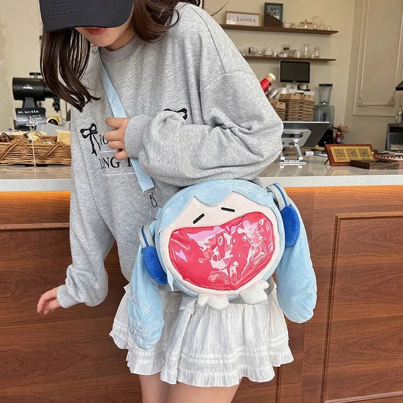 New Hatsune Miku Itabag - Sakura Lolita Style Shoulder Bag, Kawaii UWA Plush Backpack Large Capacity Crossbody Purse Gift