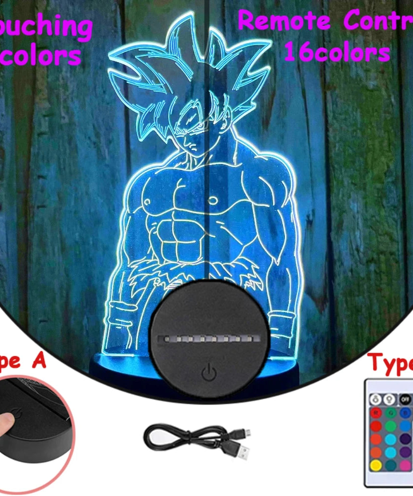 Dragon Ball Z Anime Figures 3D LED Light Childhood Desk Lamp Goku Figure Vegeta Gohan Anime Figures Room Decor Birthday Gift