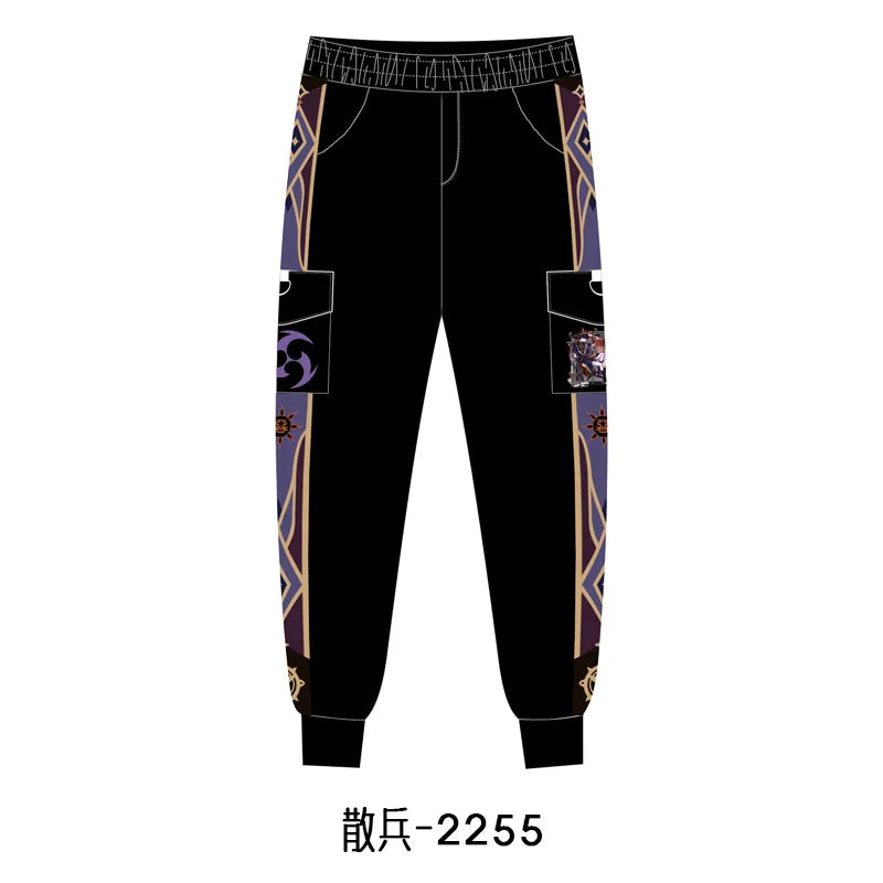 New Genshin Impact Cyno Xiao Zhongli Hu Tao Wanderer Kaedehara Kazuha Cosplay Costume Jogger Trouser Sport Gym Pants Tracksuit