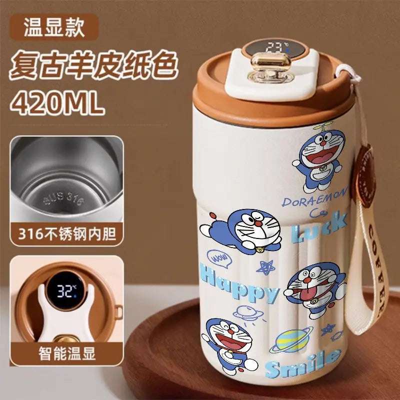 Doraemon Cartoon Thermos Mug – Cute Stainless Steel Coffee Cup for Home, Office & Travel