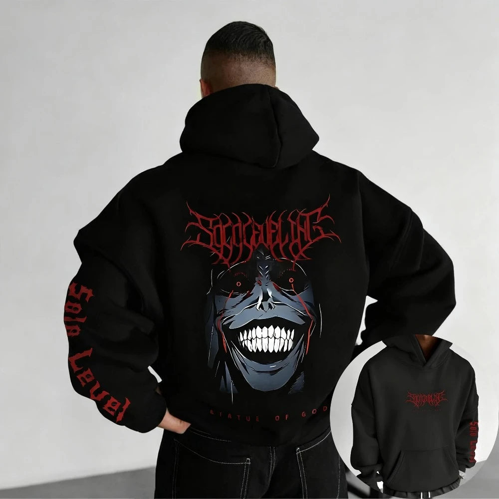 Solo Leveling Anime Peripheral Hoodie Men's and Women's Fall/Winter New Loose Casual Japanese Harajuku-style Sweater Top