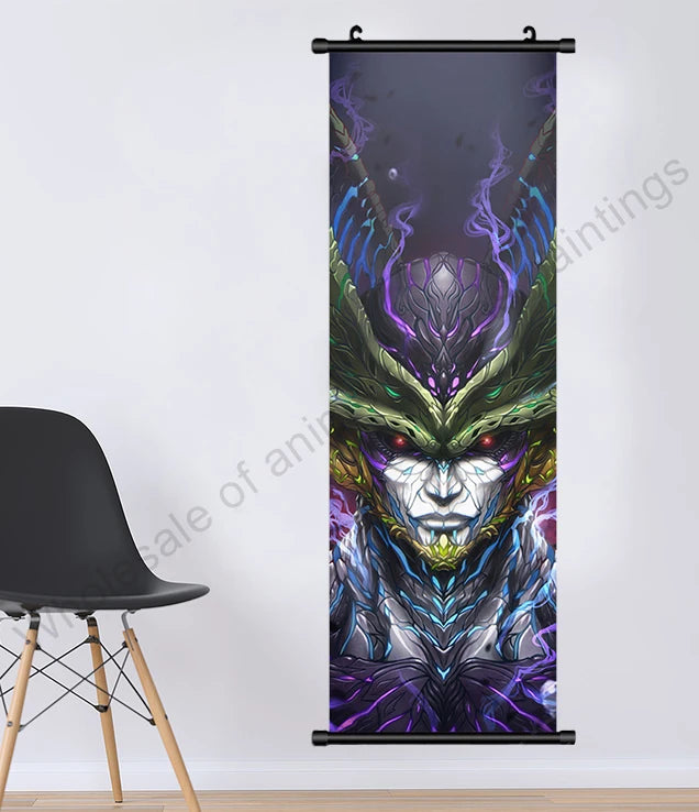 Dragon Ball Z Hanging Canvas Scroll – Goku, Vegeta & Frieza Anime Wall Art