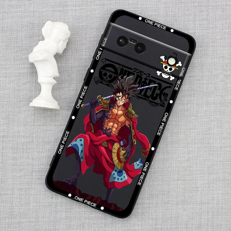 One Piece Luffy Art For Google Pixel 9 8 7A 7 6A 6 5A 5 4 4A XL 5G Black Silicon Shockproof Shell Cover Phone Case