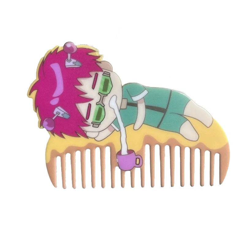 Kawaii Saiki Kusuo Comb Anime Cute Student Dormitory Children Portable Modelling Hair Tool Toys Gifts Girls