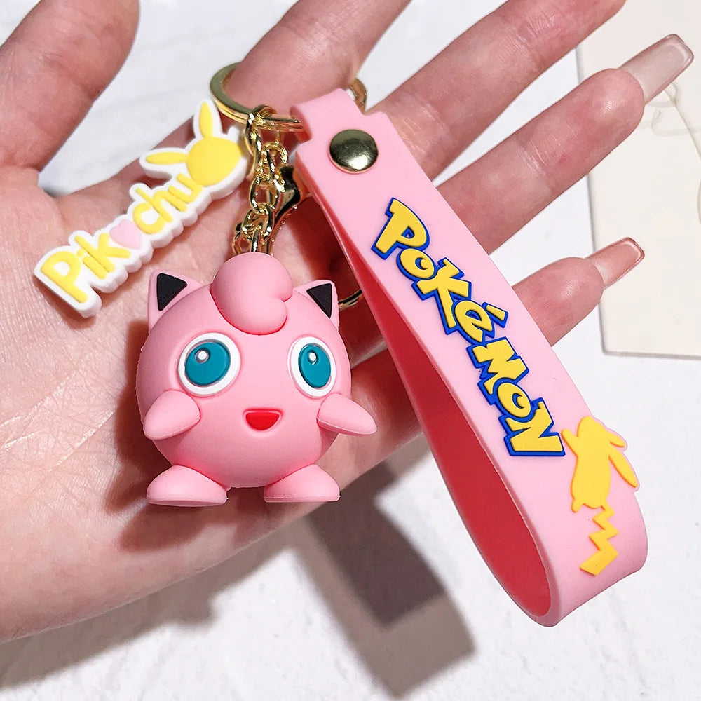 Pocket Monster Pikachu Anime PVC Doll Keychain Pendant Bag Accessories Action Toy Doll Psyduck Charizard Children's Gift