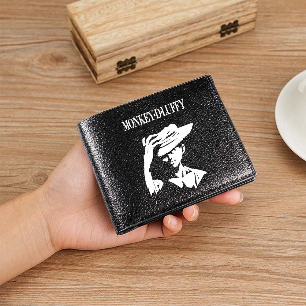 One Piece Pu Leather Wallet for Men Foldable Short Wallets Luffy Zoro Chopper Coin Purse Man Multi-slot Credit ID Card Holder
