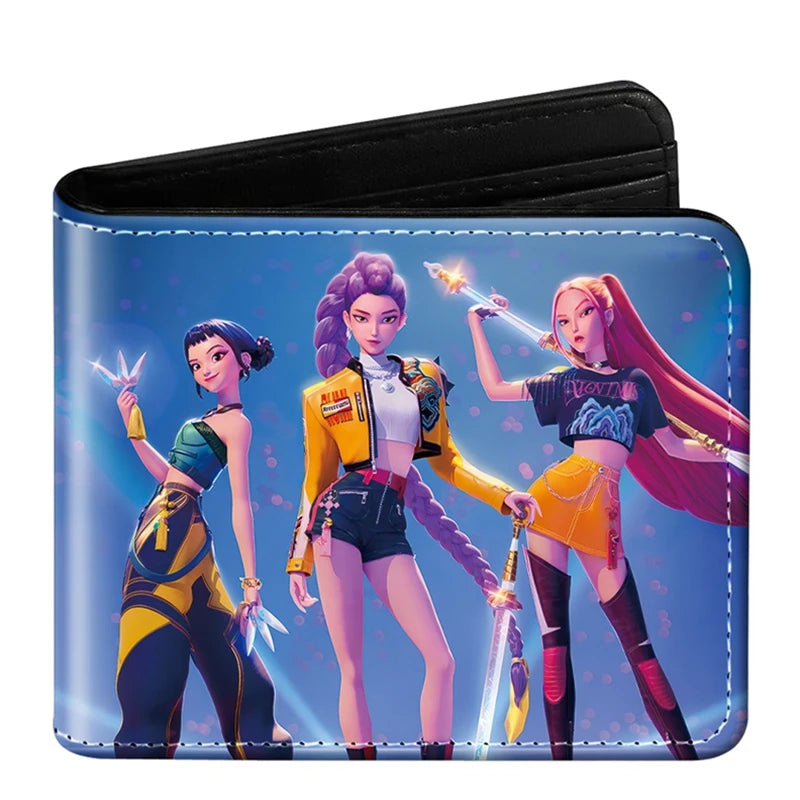 Devil Hunter Pu Anime Print Short Mini Wallet Rumi Mira Zoey Saja Boys Figure Change Storage Bag Birthday Gift