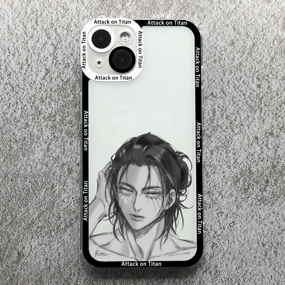 Anime Attack On Titan Phone Case For iPhone 17 16 15 14 13 12 11 Pro Max 17AIR 16Plus Clear Angel eyes Soft Silicone bumper Case