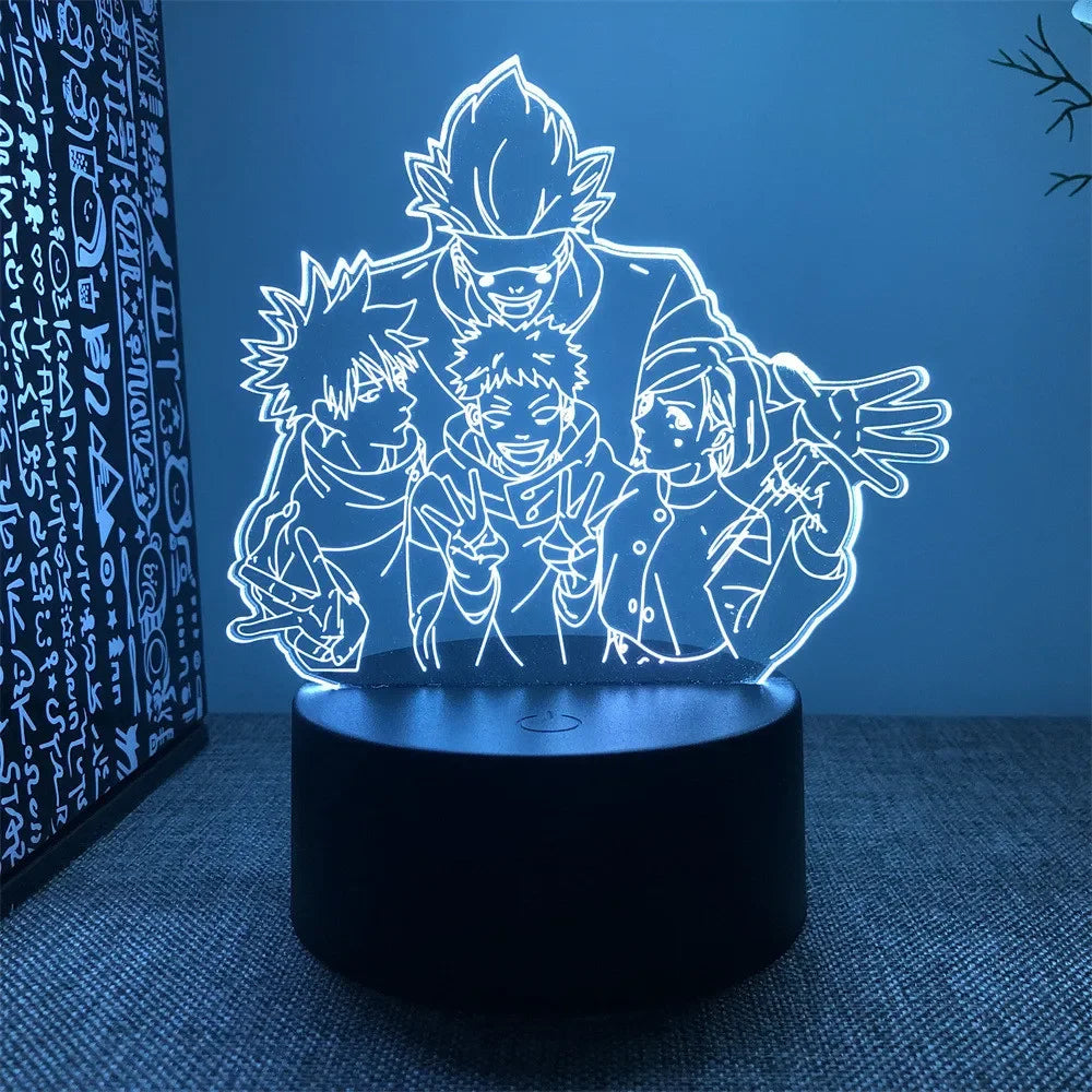 3D Anime Lamp Jujutsu Kaisen Led Night Light RGB Table Lamps Satoru Gojo Action Figure Kids Bedroom Desk Home Decor Friend