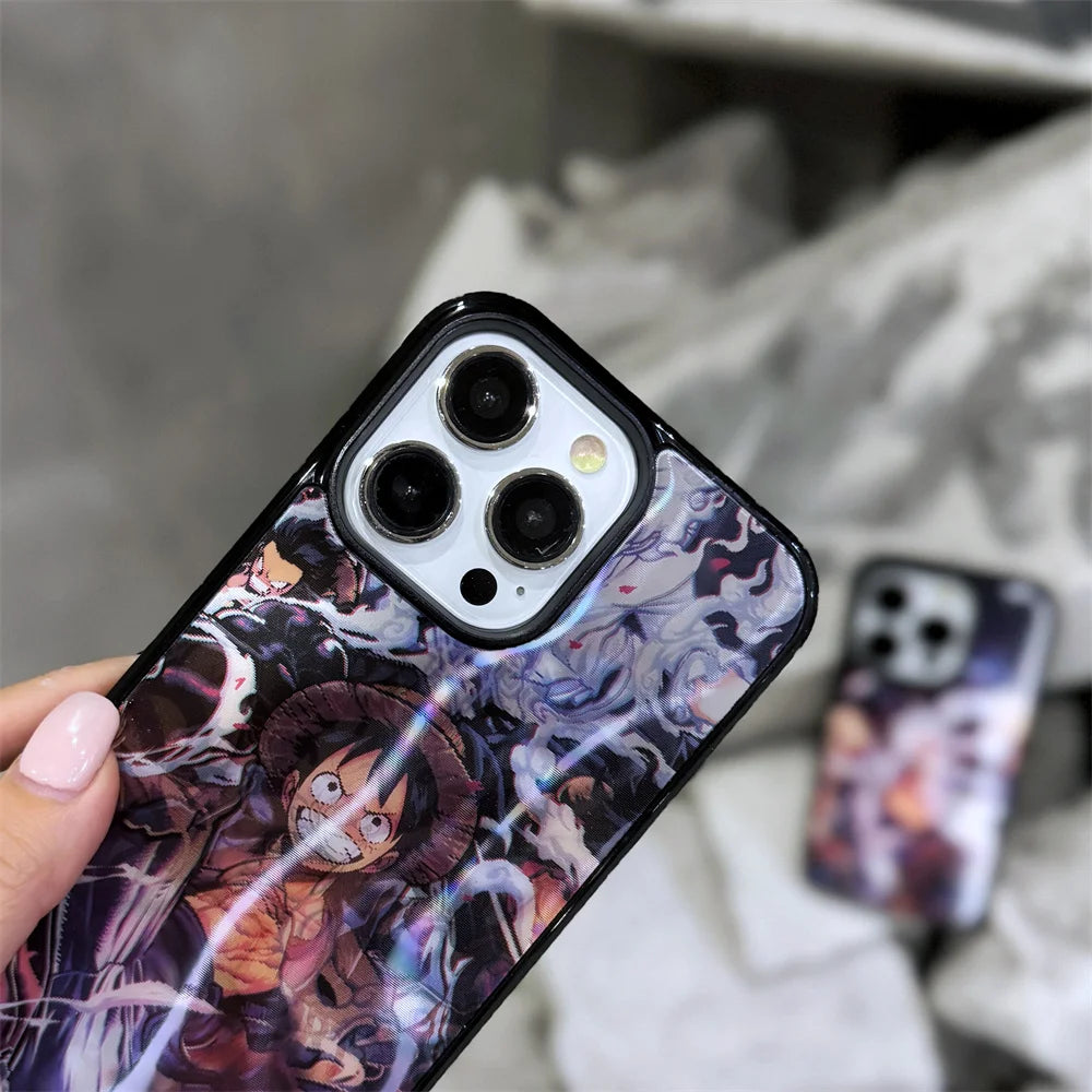 Cute One Piece Luffy 3D Changing Visual Silicone For Magsafe Magnetic Cases For iPhone 16 15 14 13 12 17Pro Max Shockproof Cover