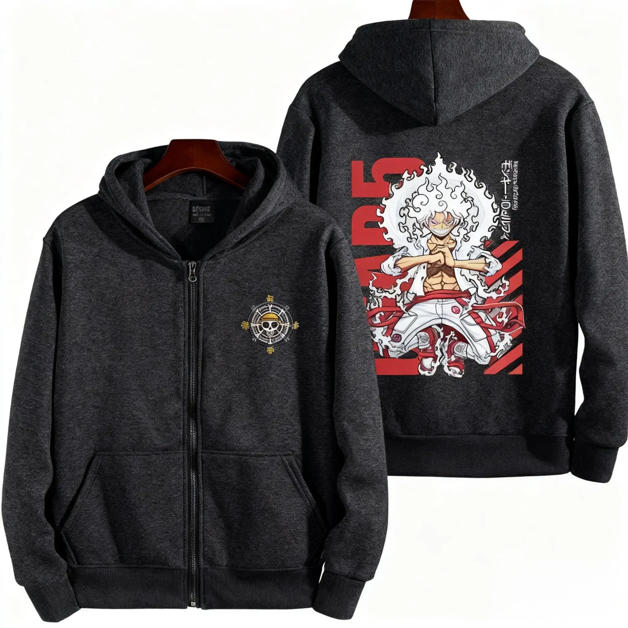 New Unisex Oversized One Piece Anime Zip Up Hoodie Men Women Casual Streetwear Sweatshirt Jacket Winter Autumn Y2k Tops