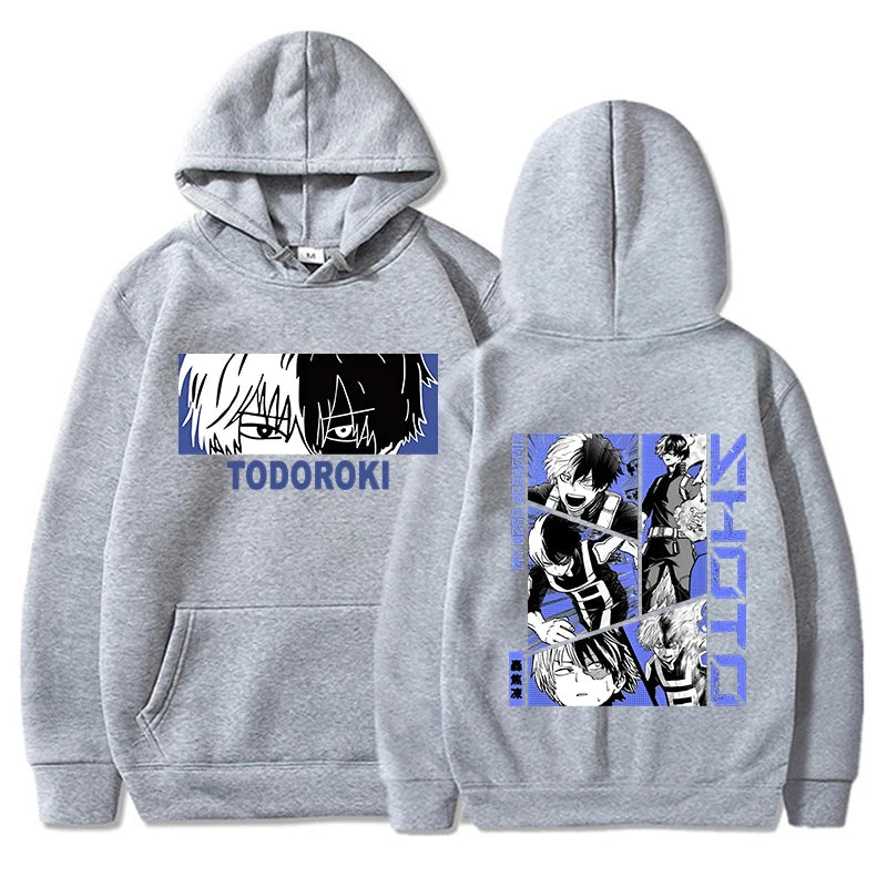 New Fashion Todoroki Shoto Pullover Long Sleeve Sports Hoodie Women Men Anime Sweatshirt Pullover Tops