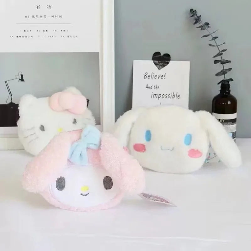 Sanrio Hello Kitty Plush Coin Purse Coin Purse Zipper Coin Purse USB Wired Headset Mini Bag Key Bag Children's Birthday