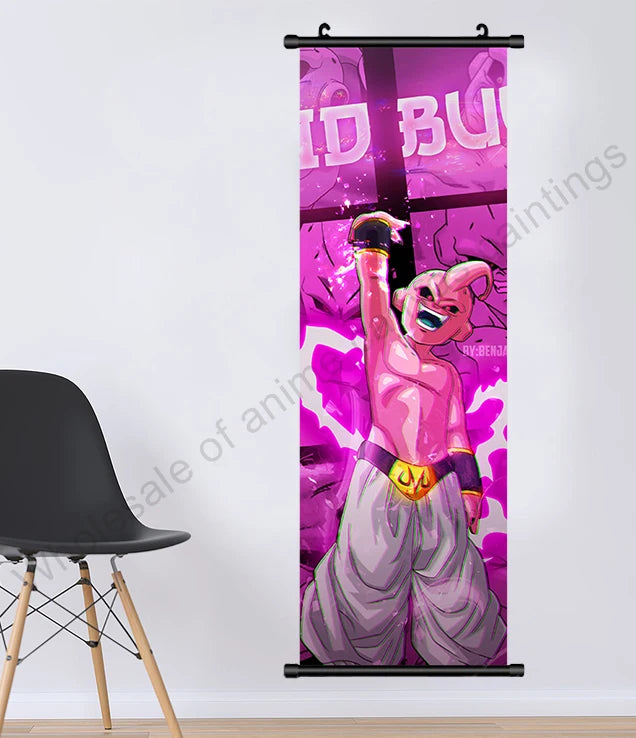 Dragon Ball Z Hanging Canvas Scroll – Goku, Vegeta & Frieza Anime Wall Art