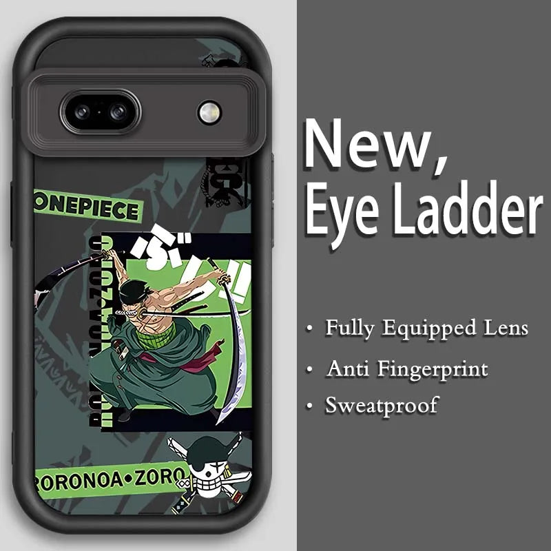 Anime Zoro One Piece Luffy Art Phone Case For Google Pixel 9 8A 8 7 7A Pro XL 5G Eye Ladder Soft TPU Shockproof Cover