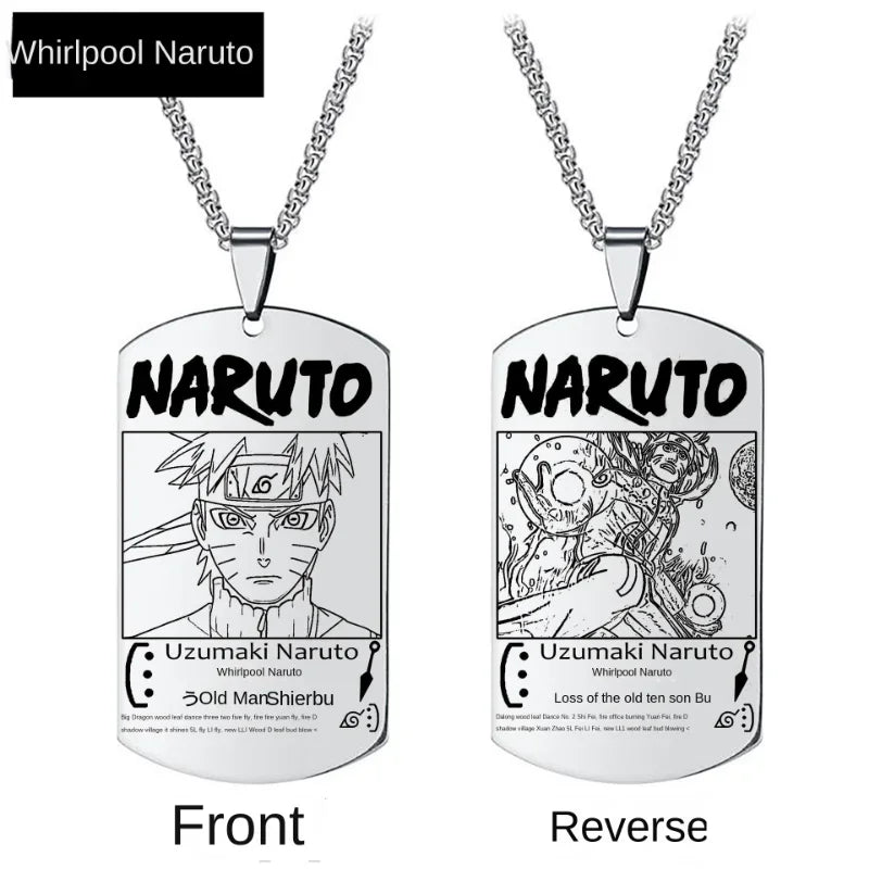Naruto Kakashi Necklace Pendant Stainless Steel Chain Fashion Alloy Student Children Creative Necklace Clothing Accessories Gift