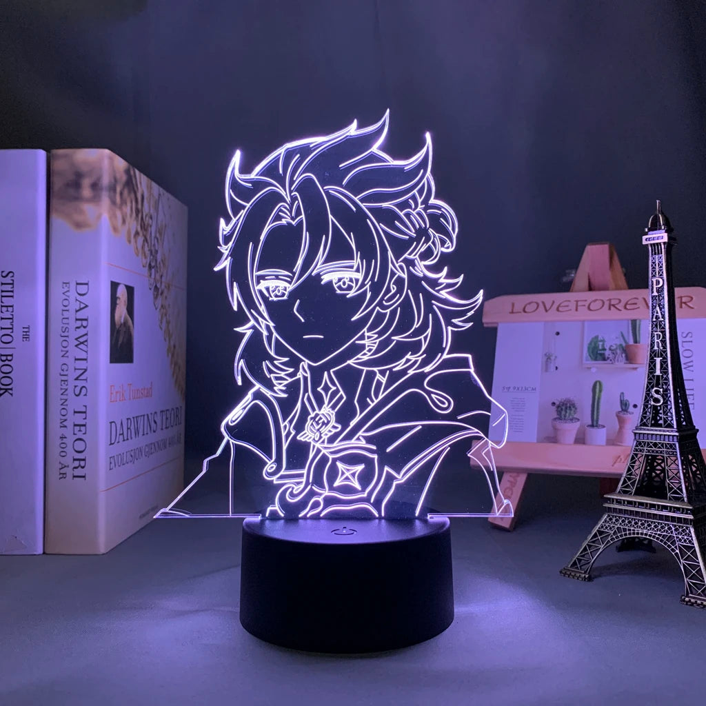 Newly Genshin Impact Night Light Yae Miko Game Figures Acrylic Stand Model 3D Table Lamp Kids Git Acrylic Bedside lamp