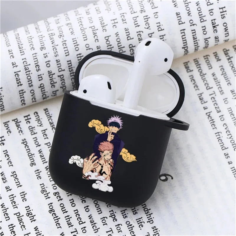 Anime Jujutsu Kaisen Case for Airpods 3 2 1 Pro Silicone Bluetooth Headphone Cover Gojo Satoru Air Pod Earphone Box Black Coque