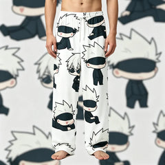 Anime Jujutsu Kaisen Gojo Satoru Cute Chibi Pants – Unisex Quick-Dry Wide-Leg Sweatpants