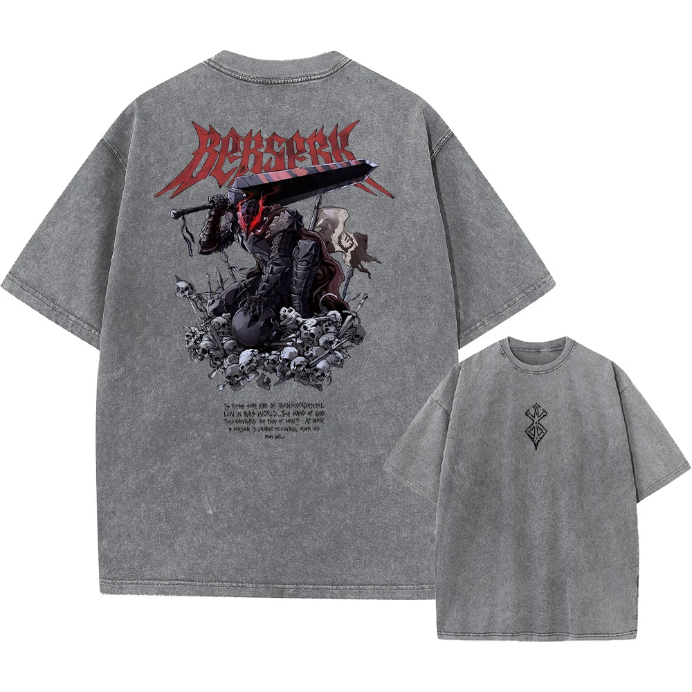 Berserk Anime Vintage Graphic T-Shirt – Harajuku Cotton Tee for Men & Women