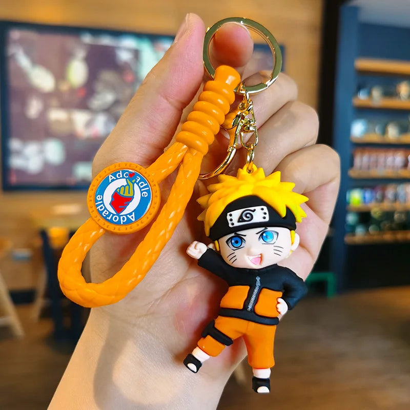 New Cute Japanese Anime Character Naruto 3D Keychain Couple Backpack Car Key Pendant Party Decoration Children's Gift