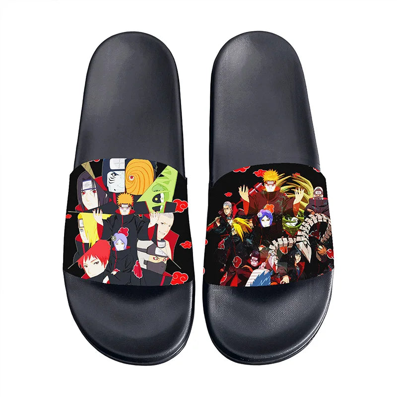 Anime Naruto Non-Slip Slippers Fashion Sasuke Design Cute Kawaii Home Sandals for Men And Women Ideal Holiday Gift