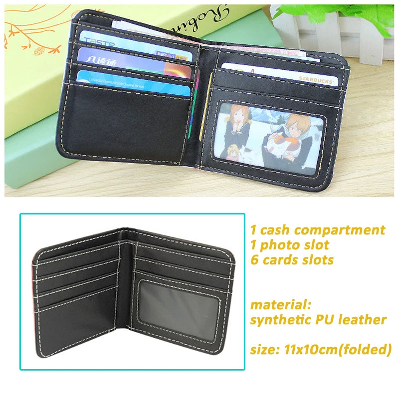 Anime JoJo's Bizarre Adventure Short PU Leather Wallet Jonathan/Joseph Joestar Folding Purse Gift for Manga Fans