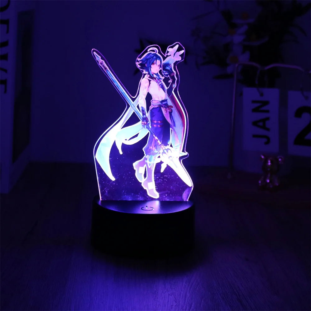 Genshin Impact 3D Lamp Anime LED Night Light Decorative Smart Touch dreamcast for Bedroom Home Decoration Valentine's Day Gift