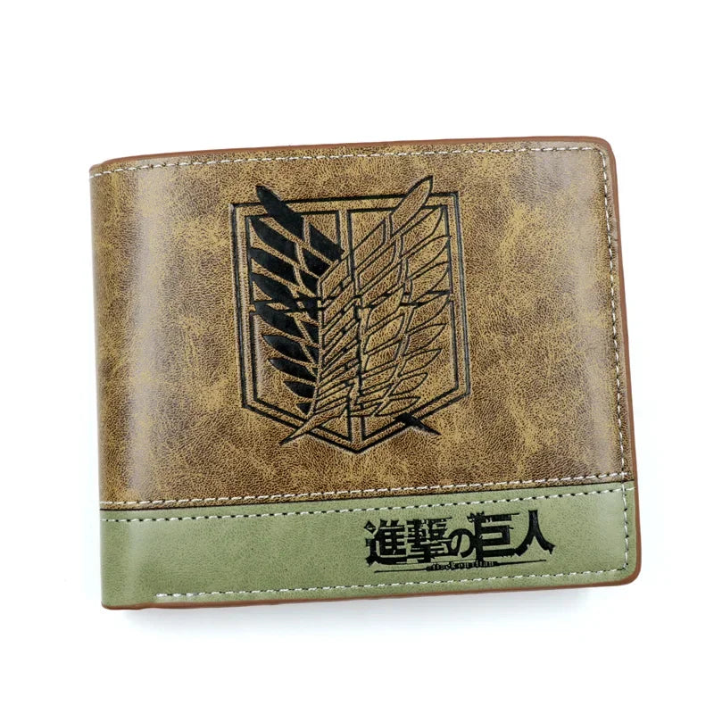Anime demon slayer Man Bifold Wallets Khaki Card Holders Coin Purse