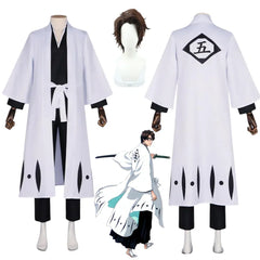 Bleach Aizen Sosuke Cosplay Costume — Captain Kimono & Wig (TYBW)