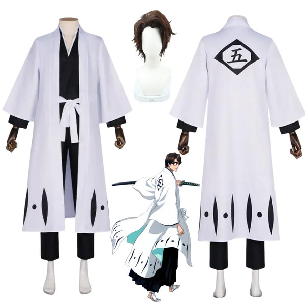 Bleach Aizen Sousuke Cosplay Costume — Captain Robe & Wig