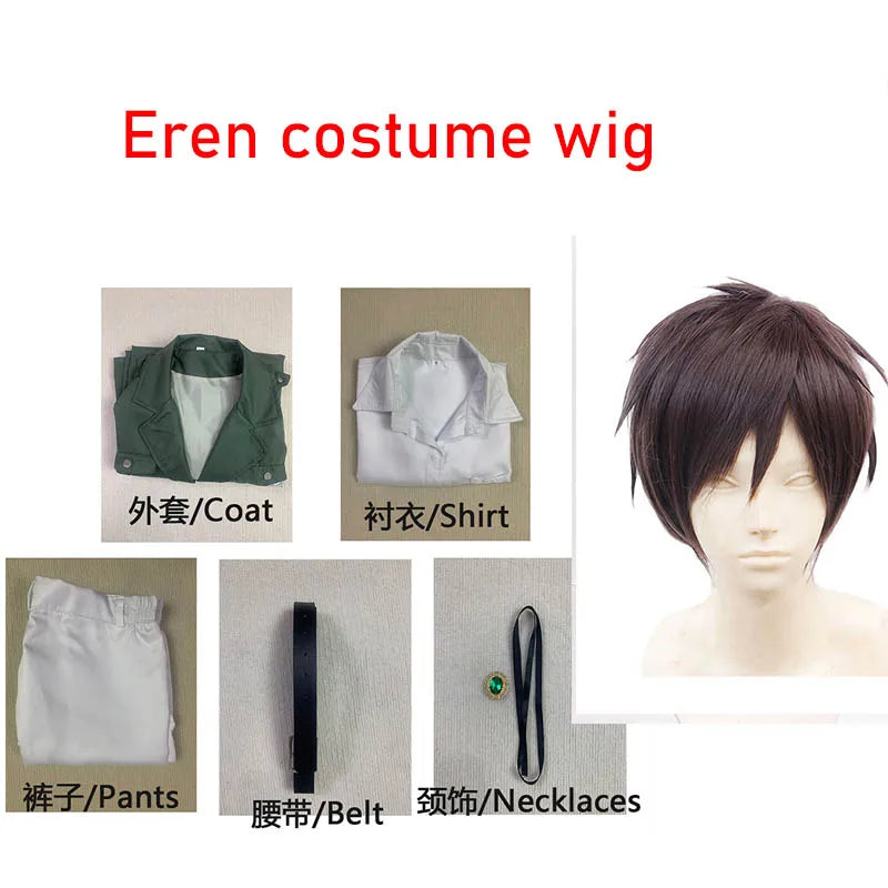 Shingekii No Kyojin Freedom Legion Green Cloak Cosplay Cape with Necklace for Anime Fans