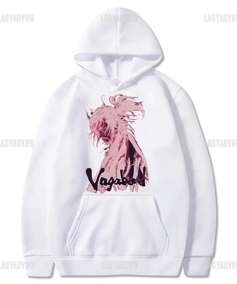 Manga 90s VAGABOND Miyamoto Musashi Print Man Hoodies Acg Fans Streetwear Hipster Otaku Clothing Casual Girl Sweatshirts