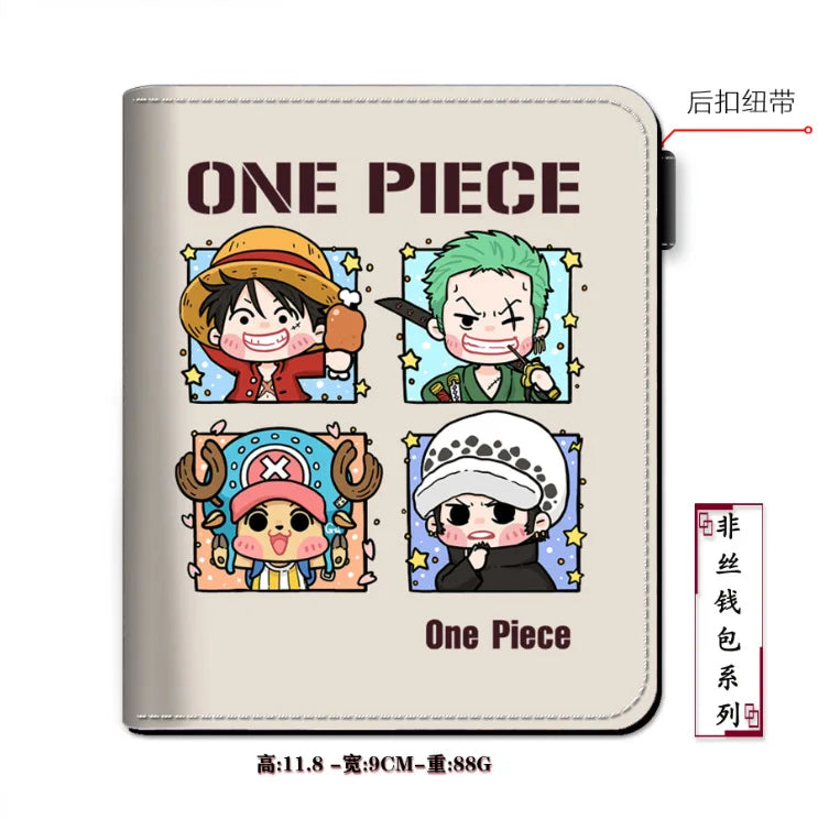 Anime One Piece Figure Wallet Luffy Purse Zoro Ace Bounty Order Skeleton Pattern Pu Kawaii Wallet Card Holder Purse