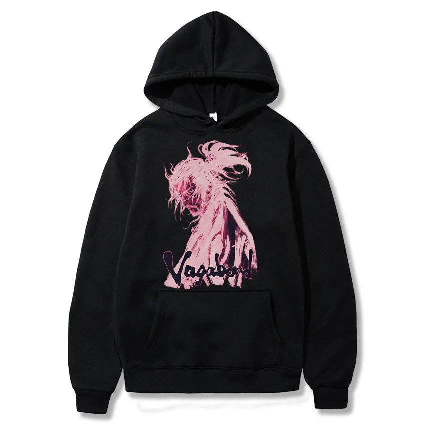 Manga 90s VAGABOND Miyamoto Musashi Print Man Hoodies Acg Fans Streetwear Hipster Otaku Clothing Casual Girl Sweatshirts