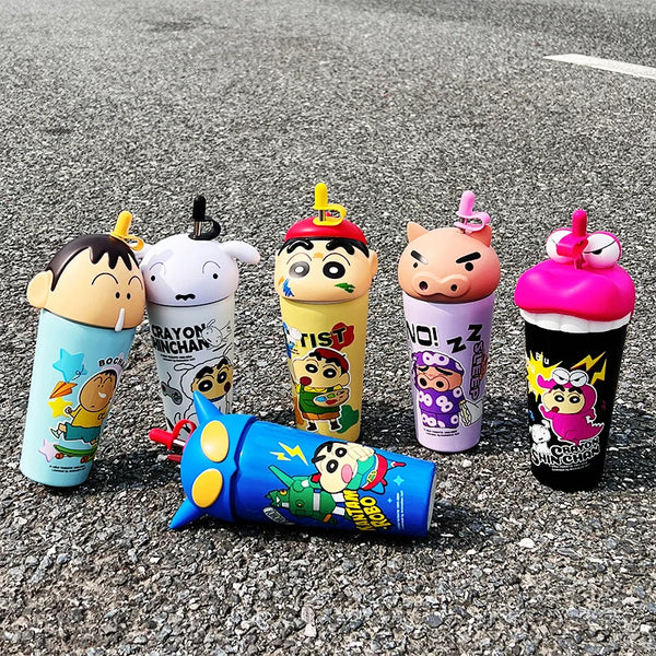 Crayon Shin-chan Thermos Mug — 600ml Tumbler with Straw