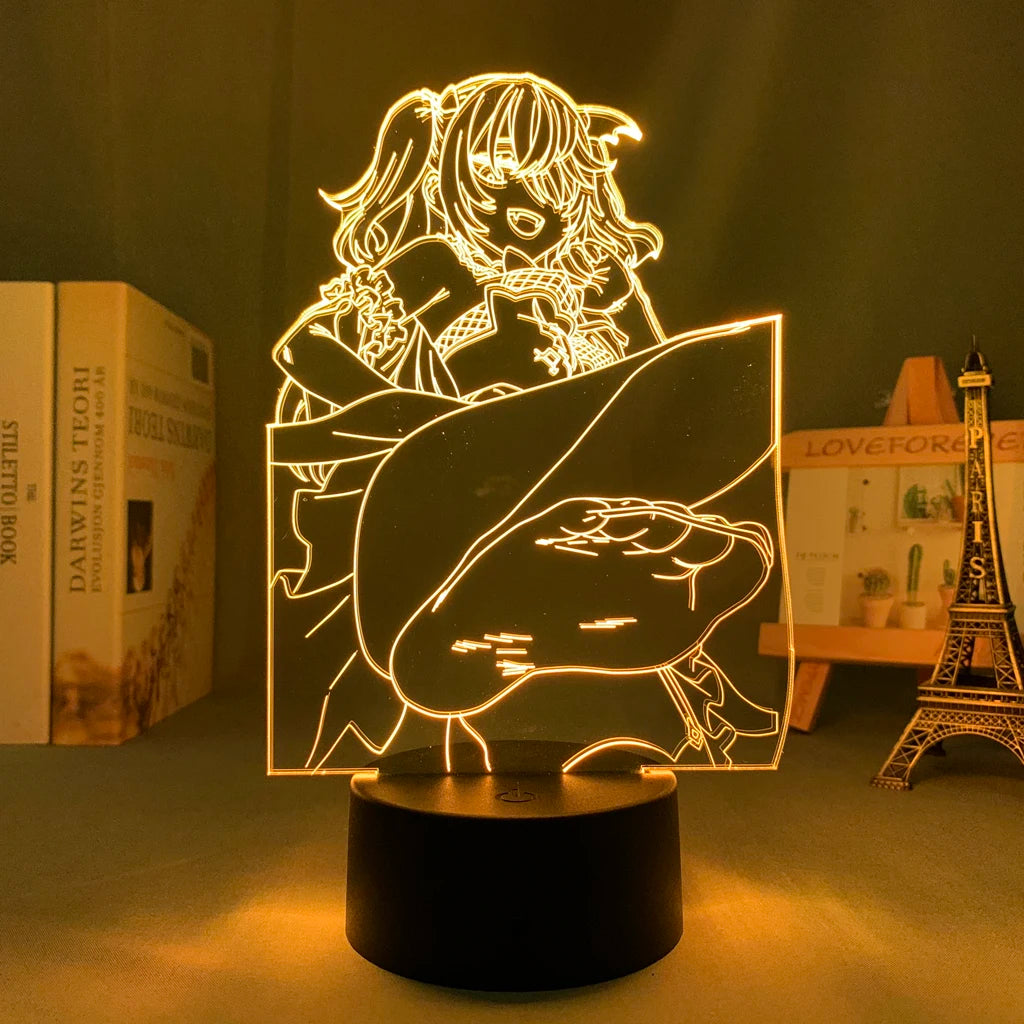 Newly Genshin Impact Night Light Yae Miko Game Figures Acrylic Stand Model 3D Table Lamp Kids Git Acrylic Bedside lamp