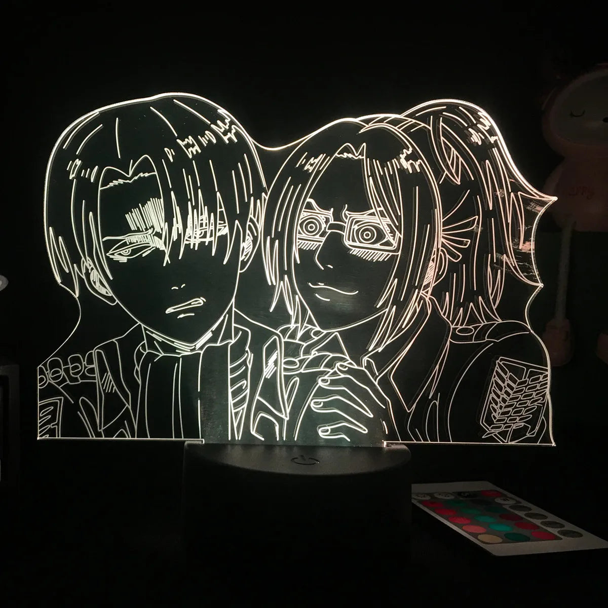 Anime 3D Lamp Attack on Titan Acrylic Luminous Stand Mikasa Ackerman Eren Yeager Action Figure For Kids Children Gifts