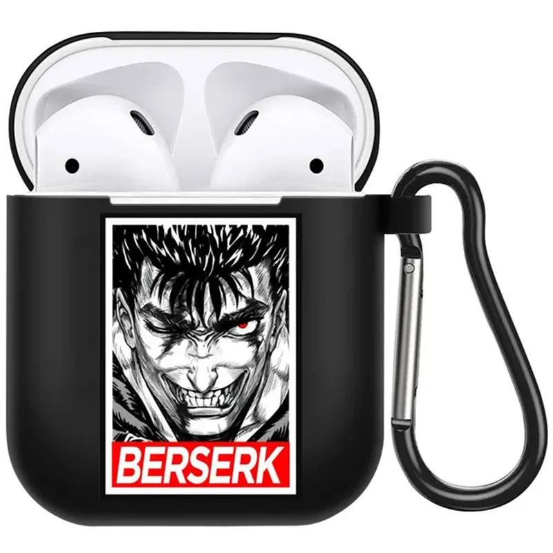 anime Berserk Guts Zodd Earphone Case For AirPods4 1 2 3 Pro Black Soft silicone wireless Bluetooth headphone case