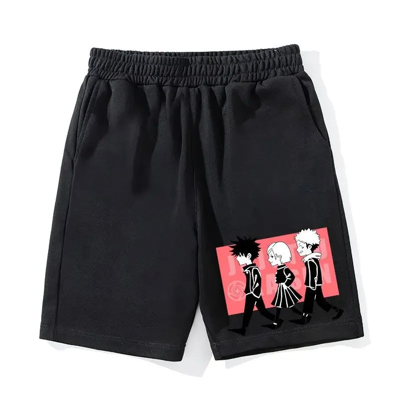 Anime Jujutsu Kaisen Workout Gym Shorts for Men Quick Dry Breathable Casual Athletic Shorts with Pockets Summer Running Short