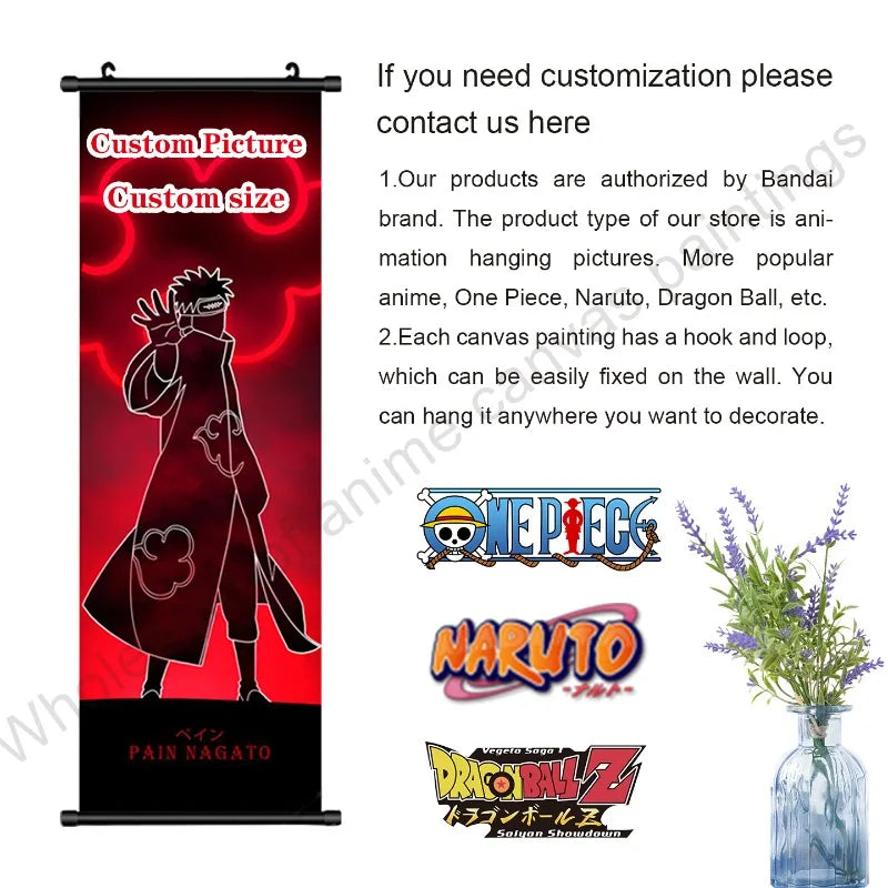 Naruto Villains Wall Scroll – Akatsuki Zetsu, Obito & Pain Canvas Poster