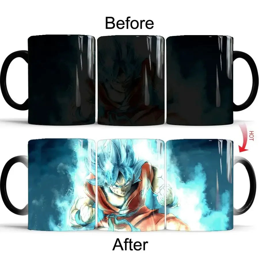 Dragon Ball Goku Color Changing Cup Mug Personalised Magic Mugs Heat Activated Image Photo Coffee Mugs Surprised