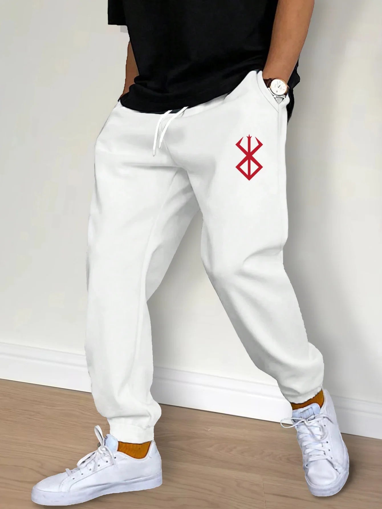 Men's Fashion Pants Spring Autumn Fleece Casual Sweatpants Sports Joggers Workout Gym Fitness Trousers Women Loose Men Clothing
