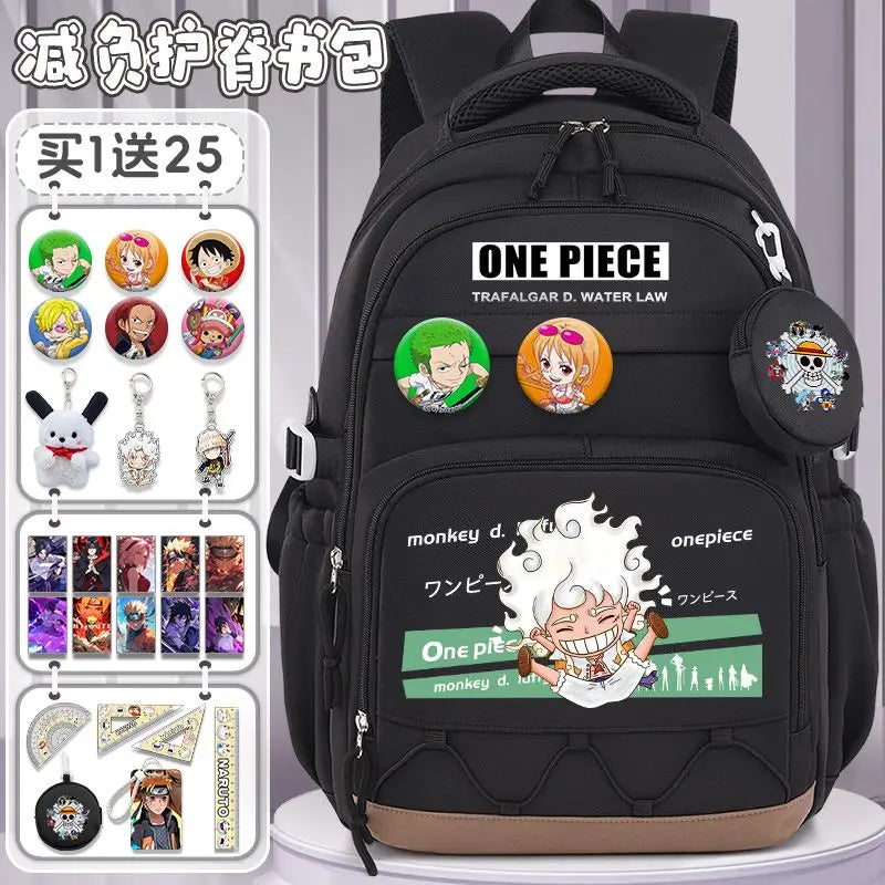 One Piece Luffy Backpack – Large Canvas School & Travel Bag