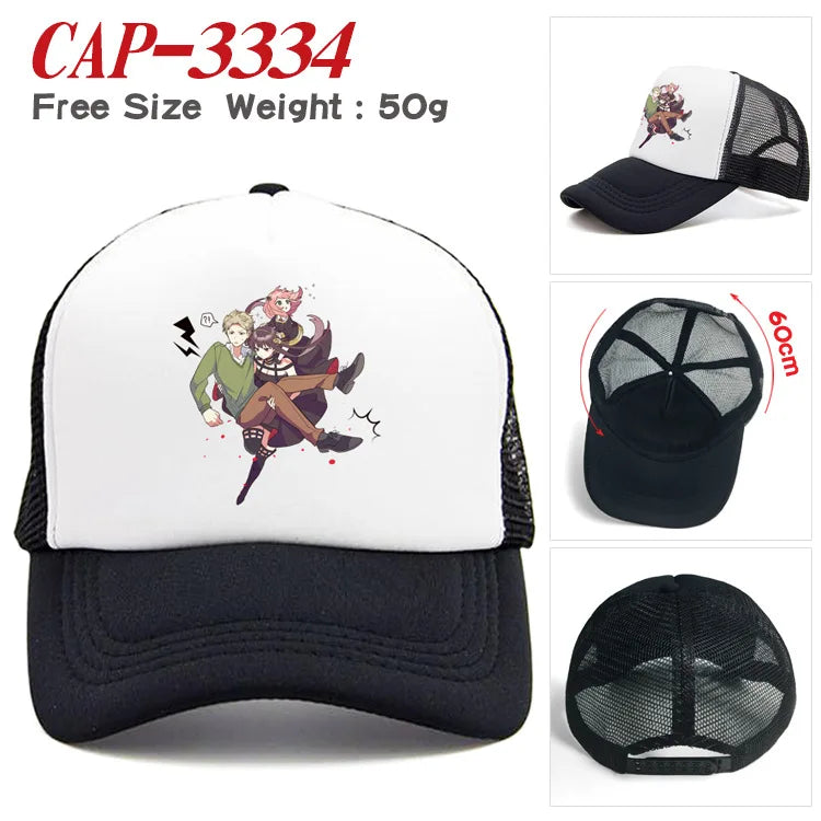 Pop Summer Cap Sun Visor Anya Forger Cute Hip Hop Caps Spy X Family Anime Cowboy Hat Peaked Trucker Dad Hats Gift