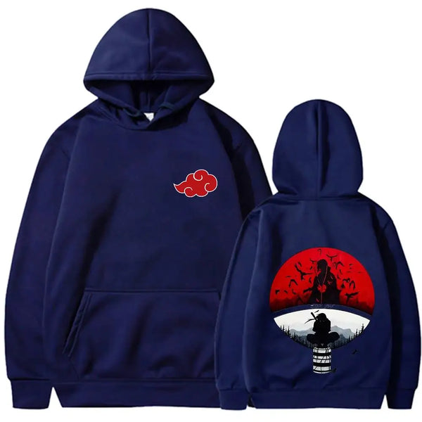 Anime Naruto Vintage Printed Hoodie – 100% Cotton Heavyweight Pullover Sweatshirt for Adults