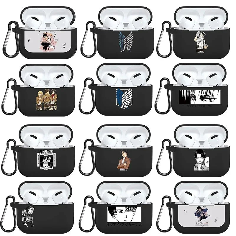 Attack On Titan Anime Earphone Cover For Apple Airpods 1 2 Case Wireless Bluetooth For air pods pro Soft Silicon Cases